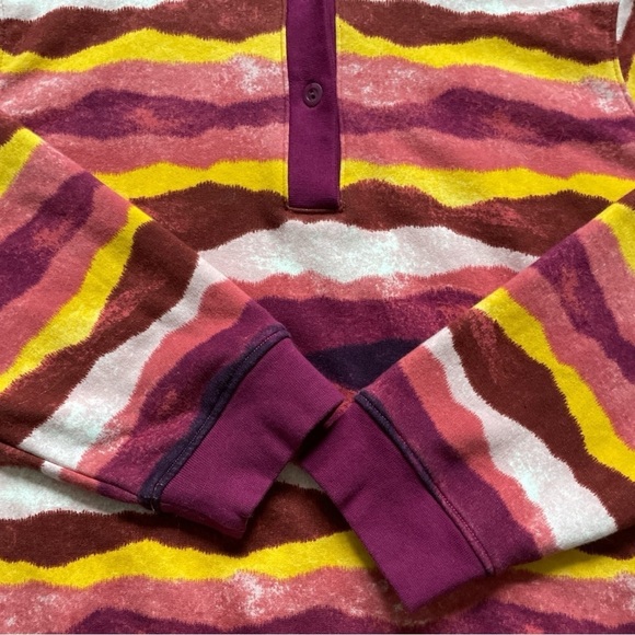 Lands End Long Sleeve Serious Sweats Button Hoodie Blackberry Mountain Ombré 2X - Picture 9 of 15